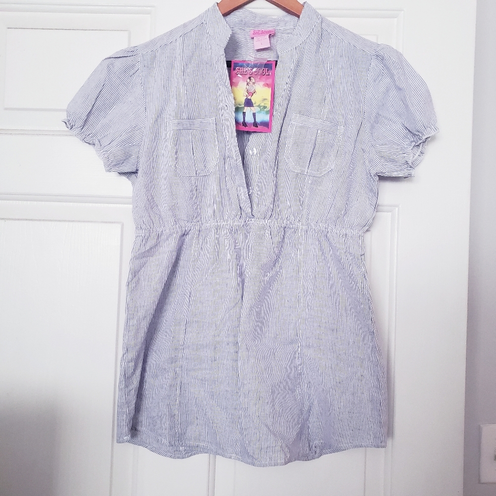She's Cool Striped Shirt. NWT